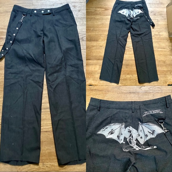 Punk Royal Pants - PUNK ROYAL UK BAT GIRL TROUSERS W STRAP JUNIORS M